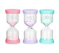 3 Pièces Sablier, 5 mins/10 mins/15 mins/30 Minutes Sablier Enfant Verre Minuteur Douche pour Vivre Apprendre, Chronométrer Les Jeux
