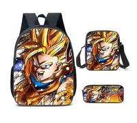 3 pièces Sac à dos pour enfants - Sac à dos d'école DRAGON BALL- Sac à dos de voyage - Sac à dos de dessin animé