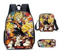 3 Pièces Sac à dos pour enfants - Sac à dos d'école DRAGON BALL- Sac à dos de voyage - Sac à dos, Sac à crayons, Sac à lunch