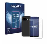 savvies 3 Pièces Protection Écran Verre pour Google Pixel 9a (Avant+Caméra) 9H Film Protecteur, Film en Verre, Transparent, sans Bulles, Anti-Fingerprint, Anti-Rayures, Verre Trempé
