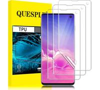 [3 Pieces] Screen Protectors For Samsung Galaxy S10, High Quality 3d Curved Full Coverage Tpu Screen Protector Film, 9h Hardness, Bubble-Free, Compatible With Fingerprint Reader
