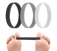 3 Pièces Séparateur d'Orteils en Silicone pour Hallux Valgus, Bande Élastique Confortable pour Homme et Femme, Correcteur Orthopédique, Facile à Utiliser, 3 Couleurs (Grand)