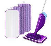3 Pièces Serpillères en Microfibre Compatible avec Swiffer Wetjet, 30x14cm Violet Reutilisable Microfibre Lavable pour Swiffer Wetjet, Rechange, Multi-Surfaces