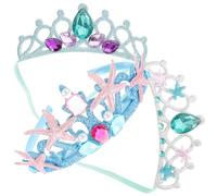 3 Pièces Serrage-tête Couronne Brillante, Bandeau Élastique Royale | Plastique et Cristaux, Léger et Confortable Toute la Journée, pour Anniversaire et Déguisement Royale