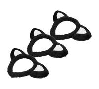 3 Pièces Serrage-tête Halloween Chat et Chien Blanc en Tissu