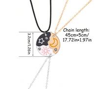 3 pièces/set Collier pendentif avec soleil, lune et étoile pour filles, meilleures amies pour toujours. Collier d'amitié BFF, réglable, bijou géométrique, cadeau pour meilleures amies. Collier pendent