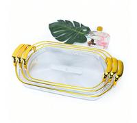 3 pièces Set de plateaux acryliques pour fruits/bonbons/collations, forme ovale, assiette de service décorative pour fête, apéritif, restaurant, cuisine, cadeau de Noël, décoration de maison, cadeau d