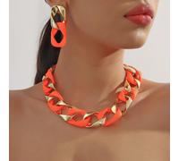 3 pièces/set En Résine Huit Caractères Torsadé Lien Chaîne À La Mode Dame De Collier , Boucles D'oreilles Et Set De Bijoux Taille UniqueABS