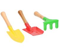 3 pièces Set Jardinage - Pelle - Râteau - Bêche - en Bois et métal - pour Enfants et Adultes - Outils de Jardin, bac à Sable Jouets, Outil de Jardin - Jardin Stable Appareil
