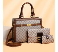3 pièces/set Sac fourre-tout à grand capacité avec imprimé floral à la mode Taille UniqueGéométriquePolyuréthane