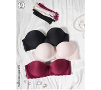 3 pièces/set Soutien-gorge sans couture sans bretelles et sans armature pour filles préadolescentes, avec bretelles, sous-vêtements doux et confortables pour les filles en développement, convient pour