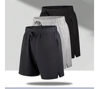 3 pièces Short de sport respirant et à séchage rapide à 4 sens de l'étirement, style boyfriend pour hommes, pour l'été L,M,S,XL,XS,XXL,XXS,XXXLUnicoloreTissu tissé