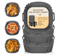 3 Pièces Silicone Moule Air Fryer Accessoires, Réutilisable Friteuse Air Chaud Silicone Papier Cuisson Friteuse Sans Huile Airfryer Panier Convient Pour Ninja Foodi Max Cosori Moulinex Tefal