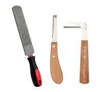 3 Pièces Soins Des Sabots Pour Chevaux: Kit D'outils Pour Sabot De Maréchal, Chevaux Râpe à Sabots Double Avec Poignée, 2 Couteau à Sabot, Outils Professionnels De Maréchier