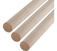3 pièces SOTECH hêtre rond lisse Ø30 x 1180 mm rondins de bois pour le bricolage ou comme tringles de vestiaire