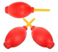 3 Pièces Souffleur de Nettoyage Manuel Rouge en Latex | Petit Format Léger, Opération Manuelle, Usage Multi-fonction, pour Plantation et Greffe de Cils, Entretien