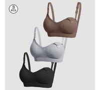 3 pièces Soutiens-gorge d'allaitement de maternité, lingerie sexy à ouverture frontale pour l'allaitement, soutien-gorge confortable avec armatures, pour les nouvelles mamans L,M,S,XL,XXLUnicoloreTiss