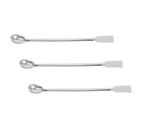 3 Pièces Spatule à Creuset Double Tête en Acier Inoxydable à Long | Double Embout, Usage Laboratoire et Industrie, Surface Polie, Nettoyage Facile, Manipulation Sûre en Chaleur