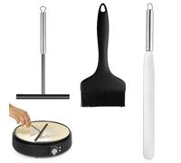 3 Pièces Spatule Crepe en Acier Inoxydable, Râteau Crêpe Spreader Kit, Distributeurs à Crêpes Inox, Spatule en Forme de T,Distributeur de Pâte Crepemaker,Râteau Crêpes Etaleur pour Cuisine à la Maison