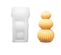 3 pièces sphère géométrique colonne bougie moule en Silicone bricolage à la main tour plâtre cire de soja faisant résine décor maison Pour Bougie(White02)