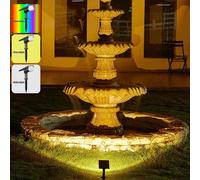 3 pièces Spots d'extérieur alimentés par énergie solaire à 7 LED pour arbre et paysage, spot étanche IP65 à double usage, convient pour cour, paysage, statue, fontaine, pelouse, jardin, éclairage pays