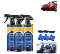 3 pièces, Spray de revêtement rapide pour voiture, protection rapide 3 en 1, revêtement céramique pour voiture, agent de renouvellement de revêtement multifonctionnel, cire de lavage sans eau en spray