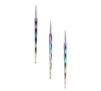 3 Pièces Stylo à Ongles de Nail Art, Outil Précis en ABS pour Gel | Brosse Décorative au Finition Lisse, Prise Confortable, pour Apprentissage et Pratique Professionnelle Ongles