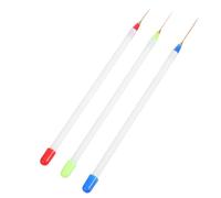 3 Pièces Stylo à Ongles Line en Plastique Blanc pour Manucure | Outil Réutilisable, Prise en Main Facile, pour Fleurs et Points, Usage Professionnel et Maison