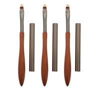 3 Pièces Stylo de Nail Art à Tête Plate, Pinceau Précis | Application Rapide et Effets de Dégradé, Usage Personnel ou Professionnel, Manche Ergonomique en Bois