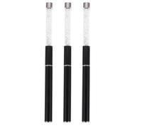 3 Pièces Stylo de Nail Art Noir en Acrylique et Aluminium | Trait Fin pour Tracés Précis, Réutilisable, Pointillage, pour Formation et Salon Professionnel