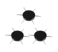 3 Pièces Stylo de Pointage pour Ongles Circulaire Noir 6-en-1 | Acrylique et Acier Inoxydable, Embout Guide Raffiné, Embossage et Tracé Précis, Décor de Pierres Précieuses