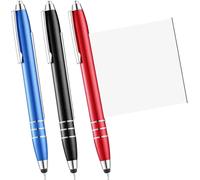 3 Pièces Stylos À Bille En Métal Stylo Avec Onglet De Feuille Rétractable Stylo Feuille De Triche Bille D'écriture À Pointe Fine De 0,7 Mm Recharges Bleues,Bleu Noir Rouge