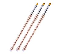 3 Pièces Stylos Gel pour Ongles Ronds Demi-cercle, Aluminium | Application Précise, Traits Fins, Nylon Solide, pour Gel et Paillettes, Cours ou Usage Maison