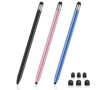 3 Pièces Stylos pour écrans Tactiles, Stylet Capacitif Haute Sensibilité, Stylet Tactile Capacitif 2 en 1 Compatible avec Smartphones, Tablettes et Autres écrans Tactiles