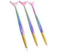 3 Pièces Stylos pour Ongles Nail Art Queue de Sirène