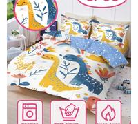 3 pièces Super mignon ensemble de literie bébé exclusif d'aventure de dinosaure, mettant en valeur l'apparence mignonne et adorable du petit dinosaure. L'impression numérique en matériau polyester cré