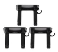3 Pièces Support Adhésif pour Sèche-cheveux Mural, Noir ABS | Rangement Mural Stable, Accès Rapide aux Outils, Support de Câble Latéral et Crochet pour Capuchon