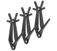 3 Pièces Support de Crâne de Cerf Mural en Acier Inoxydable Noir | Installation Facile sans Outil, Supports Modulaires Ajustables, Surface Mate Antireflet, Usage Musée ou Bureau