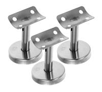 3 Pièces Support de Main Courante, Droit, Mural | Fixation pour Rambarde D’escalier, Stabilité Renforcée, Installation Facile, Vis Incluses, Usage Commerces