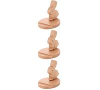 3 Pièces Support de Téléphone Lapin en Bois, Socle Portable Stable pour | Forme Adorable, Surface Lisse et Toucher Agréable, Patins Antidérapants, au Lit pour Regarder des Films