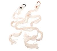 3 Pièces Support Mural Macramé 24 Pouces, Décoration Bohème Murale | Coton Beige Tressé, Poche Filet Large et Sangle Réglable, pour Petites Guitares et Studios