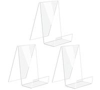 3 Pièces Support pour Livres, Support de Livre/Serre-Livres, Support de Livre En Plexiglas, Transparent Plastique Stand Livre pour Afficher Livres, Cahiers, Livres d'Images