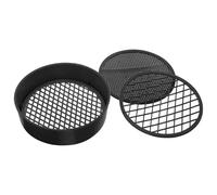 3 Pièces Tamis de Sol à Main Noir, Trois Mailles, Plastique | Acier Inoxydable à Mailles Fines, pour Substrat et Compost, Retrait des Cailloux et Grumeaux