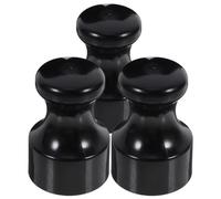 3 Pièces Tampon Rond Intégré Noir en Matériaux Composites | Poignée Classique, Usage pour Lettres Personnelles, Format Portable