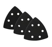 3 Pièces Tampons de Rechange Triangulaires 93x93x93 mm pour Delta, Plateau Ponceuse Triangulaire avec 6 Trous, Patin de Rechange pour Ponceuse, Interface mousse souple (Noir)