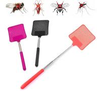 3 Pièces Tapetteà Mouche, Tapette à mouche, Tapette a Mouche, Extensible, Pest Control, Avec racloir intégré pour moustiques, Pour repousser les mouches, les guêpes, les moustiques et autres insectes