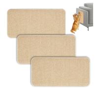 3 Pièces Tapis griffoir pour Chat,50x25cm,Antidérapant,Griffoir Chat Canapé,Livré avec Stickers Magiques, Durable, adapté aux Chats, Porte de Meubles de Tapis résistant aux Rayures(Marron)
