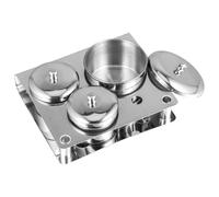 3 Pièces Tasse à Cristaux pour Ongles en Acier Inoxydable avec Couvercle | Format Compact, Usage Manucure à Domicile ou Table de Travail, pour Liquide Acrylique et Poudre