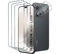 3 Pieces Tempered Glass For Honor 400 Lite 5g With 3 Pieces Rear Camera Protector, 9h Hardness Bubble-Free Screen Protector, Ultra Hd Tempered Glass Film