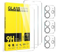 3 Pieces Tempered Glass For Iphone 11 6.1 Inch With 3 Pieces Rear Camera Protector, Heavy Duty Screen Protector, Anti-Scratch, Bubble-Free Screen Protector Film.